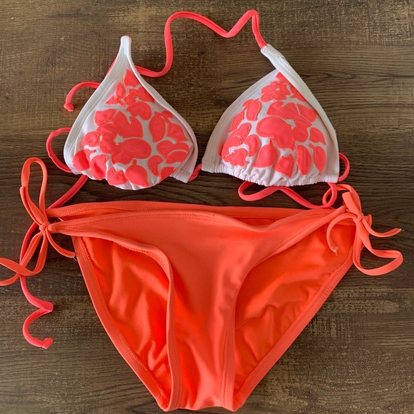 coral neon bikini